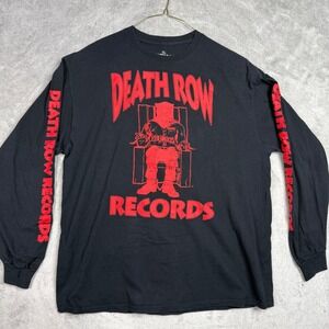 Death Row Records Black Long Sleeve Shirt Graphic Print XL 2019